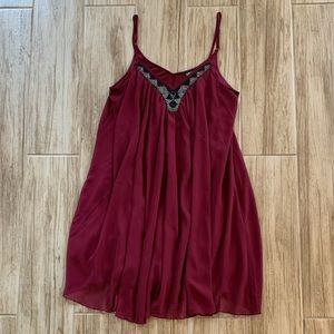 Express maroon beaded trapeze dress Size S EUC